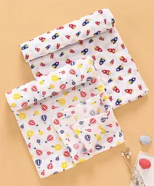 Ben Benny Swaddle Wrappers Rocket & Parachute Print Pack of 2 - White