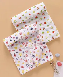 Ben Benny Swaddle Wrappers Printed Pack of 2 - White