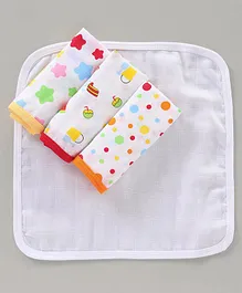 Ben Benny Wash Cloths Multiprint Pack Of 4 - White