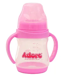 Adore 5 Stage Wide Neck Feeding Bottle with Easy Grippy Handle Pink -150ml 