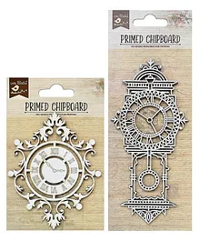 Itsy Bitsy Primed Chipboard Pendulum Clock Pack of 2 - Silver