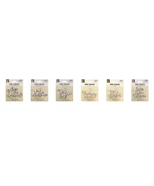 Itsy Bitsy Primed Chipboard Text Pack of 6 - Silver