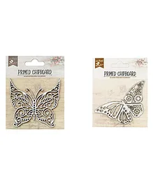 Itsy Bitsy Primed Chipboard Butterfly Pack of 2 - Silver