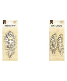 Itsy Bitsy Primed Chipboard Feathers Pack of 2 - Silver