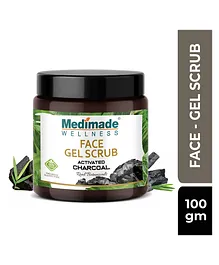 Medimade Activated Charcoal Face Gel Scrub - 100 gm
