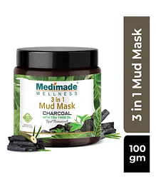 Medimade Charcoal With Tea Tree Oil 3 in 1 Mud Mask - 100 gm
