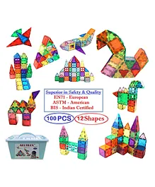 GELTOY Imagination Magnetic Tiles Set of 100 Pieces - Multicolour