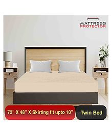 Mattress Protector Water Proof Breathable Stretchable Fitted 72 x 48 Inch for Twin Bed Divan Bed with Elastic Strap Water Resistant Ultra Soft Hypoallergenic Bed Cover - Brown