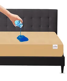 Mattress Protector Water Proof Breathable Stretchable Fitted  72 x 84 Inch for Double Bed (King Size)with Elastic Strap Water Resistant Ultra Soft Hypoallergenic Bed Cover ( Beige )
