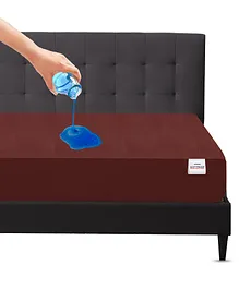 Mattress Protector Water Proof Breathable Stretchable Fitted  72 x 84 Inch for Double Bed (King Size)with Elastic Strap Water Resistant Ultra Soft Hypoallergenic Bed Cover ( Brown )