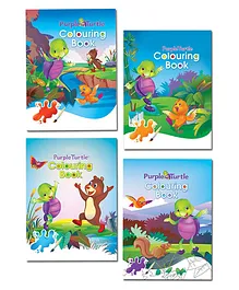 Purple Turtle Colouring Books for 3 to 5 year Kids (Combo of 4 Colouring Books) - English