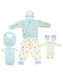 Mee Mee Baby Clothing Printed Gift Set of 7 - Blue & White