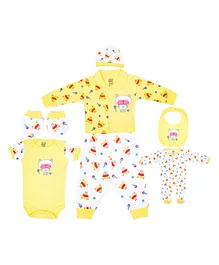 Mee Mee Baby Clothing Printed Gift Set Of 7 - Yellow