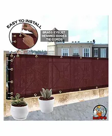 Hippo Balcony Net with Eyelets & Tie-Cords - Burgundy