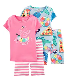 Carter's 4-Piece Flamingo 100% Snug Fit Cotton Pyjamas - Multicolor
