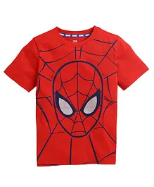 Kinsey Marvel Spiderman Print Half Sleeves Tee - Red