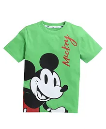 Kinsey Disney Mickey Print Half Sleeve Tee - Green