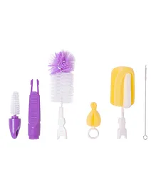 Baby Moo Premium Bottle And Nipple Cleaning Brushes Pack of 5 - Purple