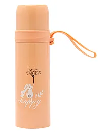 Baby Moo Happy Stainless Steel Flask Light Pink - 500 ml