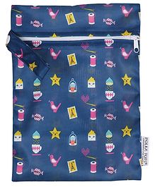 POLKA TOTS Waterproof & Reusable Wet Dry  Diaper Bag with Zipper for Travel Toiletries (30 x 40 CM Mix)