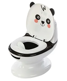 Polka Tots Western Style Potty Training Seat with Lid, Flush Sound Music Button, Removable for Kids (Panda)