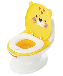 POLKA TOTS Potty Training Toilet Seat Western Style Potty Training Chair with Removable Potty Bowl Lid - Leopard