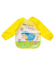 POLKA TOTS Waterproof Full Sleeves Apron Feeding Bibs with Super Absorbent Soft Comfortable & Lightweight - My Name is Sheep