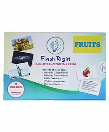 Flash Right Laminated Encyclopedia Fruits Cards - 21 Pieces