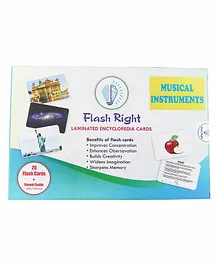 Flash Right Laminated Encyclopedia Musical Instruments Cards - 21 Pieces