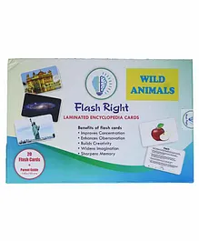 Flash Right Laminated Encyclopedia Wild Animals Cards - 21 Pieces