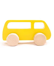 OPA Toys Large Wooden Push Toy Van - Yellow