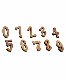 THE ENGRAVED STORE Wooden Numbers Set Italic - Brown
