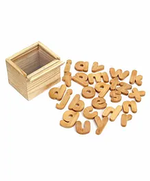THE ENGRAVED STORE Wooden Lower Case Alphabets Set - Brown