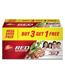 Dabur Red Paste Toothpaste Pack of 4 - 150 g