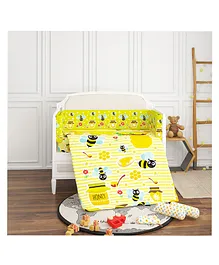 A Homes Grace Honey Bee Theme Cotton Cot Bedding Set - Multicolor
