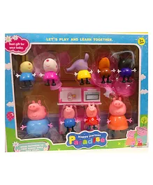 Niyamat Pig Family & Friends Action Figure Toy Pack of 9 - Multicolour