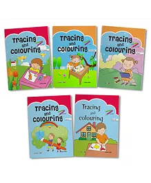 Tracing & Colouring Books Pack of 5 - English