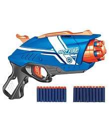 EYESIGN Blaze Storm Soft Bullet Gun with 20 Foam Bullets & Suction Dart Bullets - Blue Orange