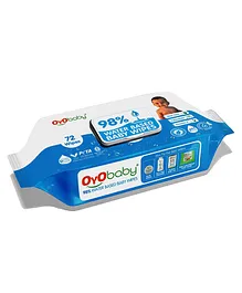 Oyo Baby 98% Water Wipes with Aloe Vera and Vitamin E - 72 Wipes
