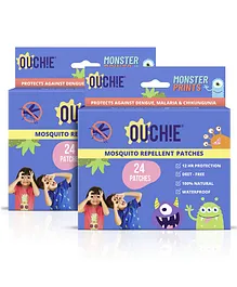 Ouchie Monster Print Mosquito Repellent Patches Patches Multicolor - 48 Pieces