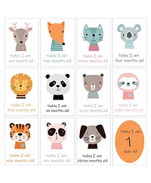 The Mom Store Cute Jungle Theme Milestone Cards - 25 Cards