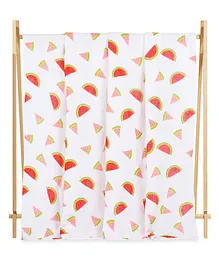 The Mom Store 6 layer One In A Melon Printed Muslin Dohar Blanket  - Multicolour