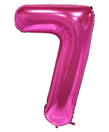Shopperskart 7 Number Foil Balloon Pink - Height 40.64 cm