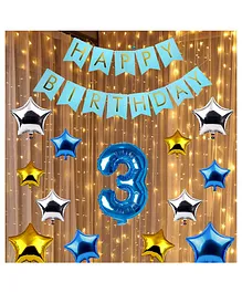 Shopperskart 3rd Happy Birthday Party Decoration Blue - Pack of 28