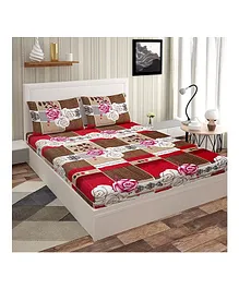 Skap Double Bedsheet Modern Print With 2 Pillow Covers - Multicolour