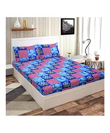 Skap Double Bedsheet With 2 Pillow Covers Modern Print - Multicolor