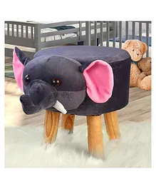 KIDS WONDERS Wooden Elephant Design Stool - Grey
