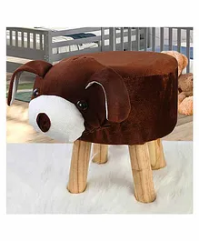 KIDS WONDERS Wooden Puppy Design Stool - Brown