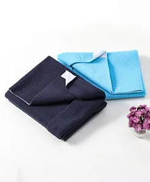 BUMZEE Baby Dry Sheet Pack Of 2 - Ferozi & Navy Blue