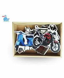 HNT Kids Wooden Magnetic Transport With Name - 10 Pieces